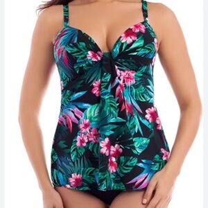 Miraclesuit Tropical Floral Bikini - Black and Pink
